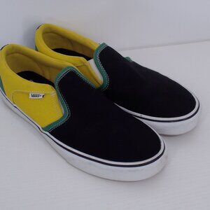 Vans Asher Men's Skate Shoes Size 8.5M Color Black/Gold/Green Skater Excellent